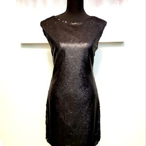 Rebecca Taylor black sequin cocktail dress